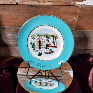 Avon Christmas Plate Series - 1973 - Christmas On The Farm - by Enoch Wedgwood